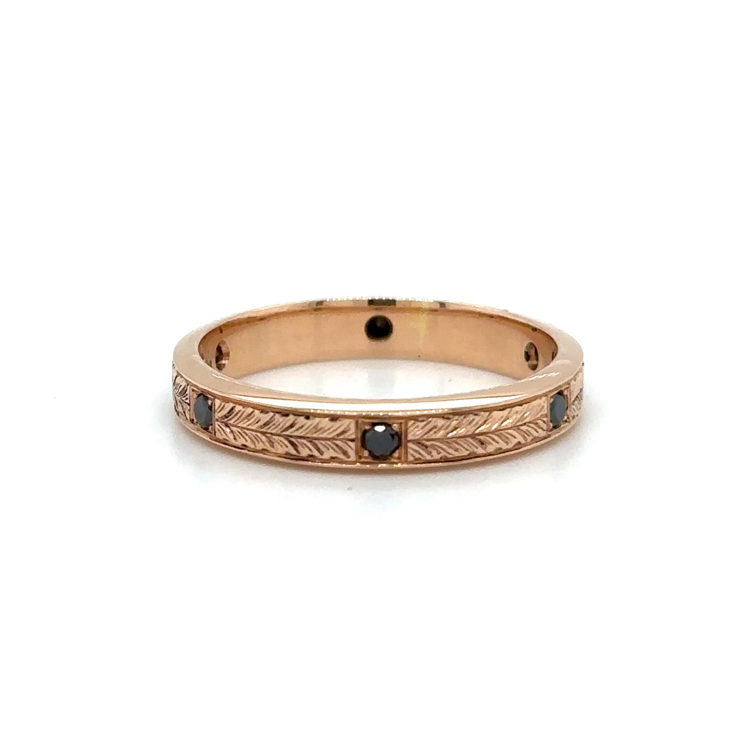 Engraved Rose Gold Band