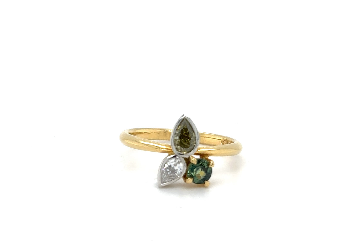 Diamond & Sapphire Trio Ring