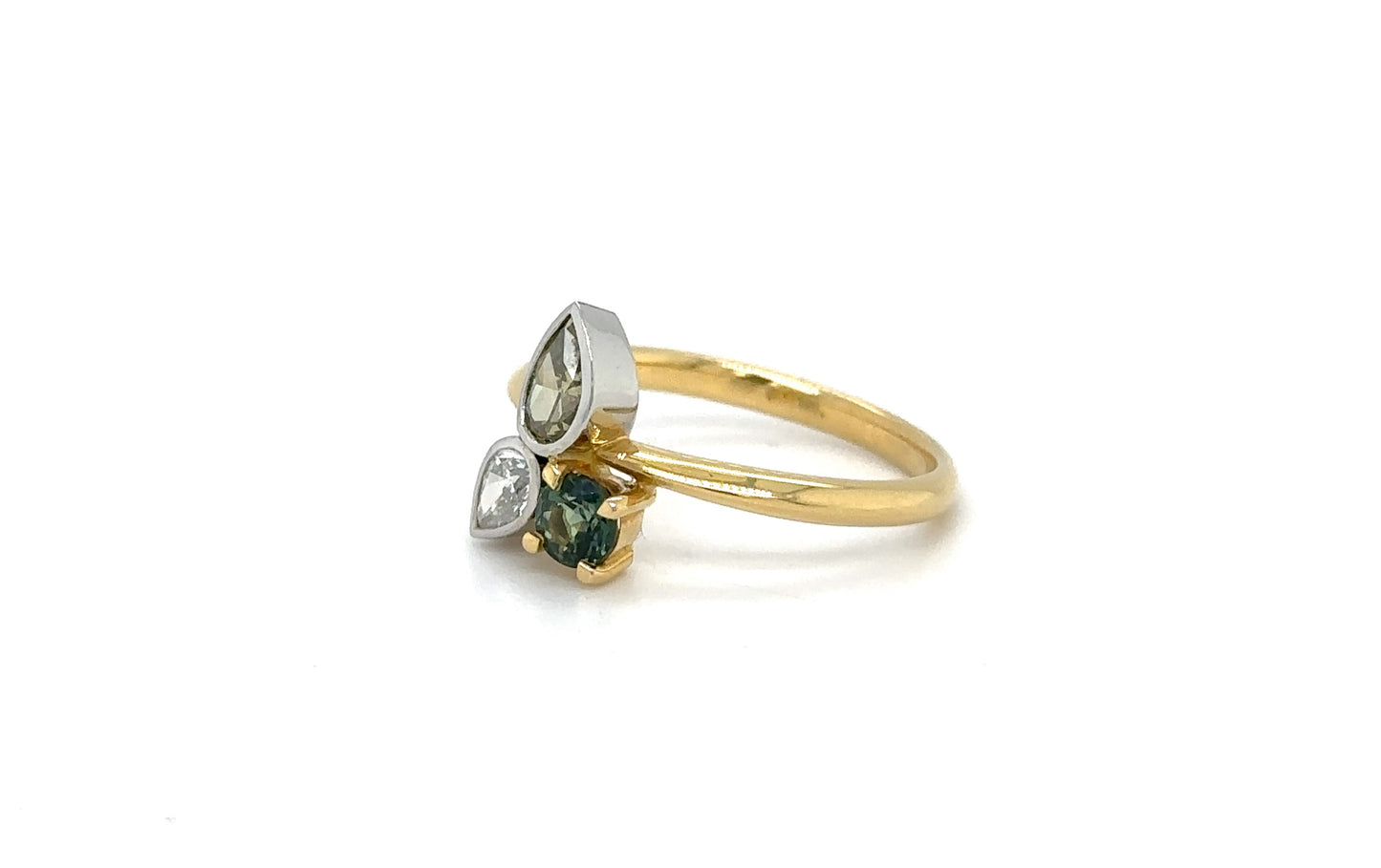 Diamond & Sapphire Trio Ring