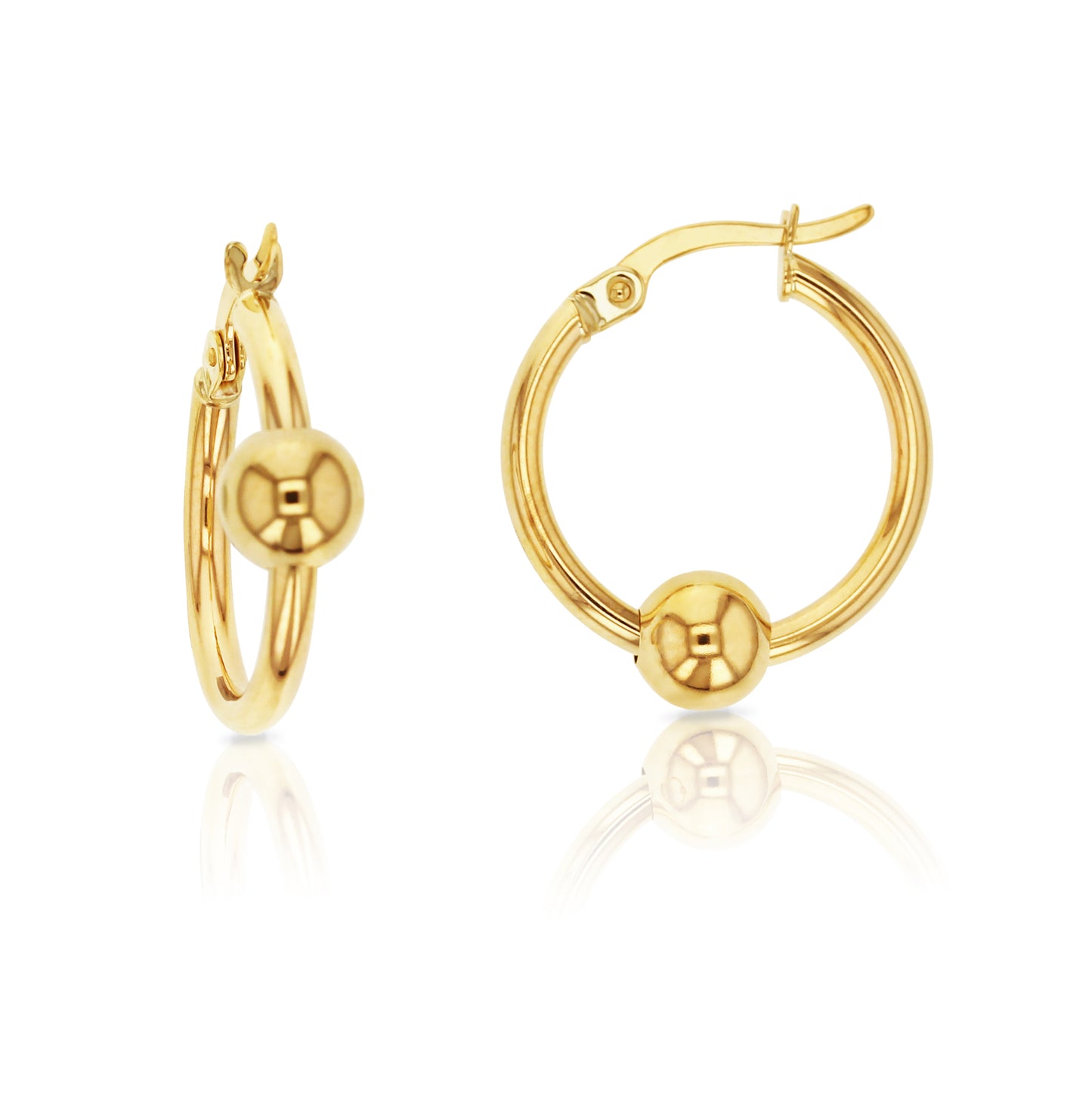 Sliding Ball Hoop Earrings