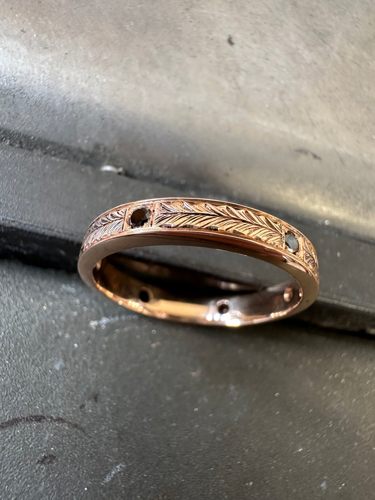 Engraved Rose Gold Band
