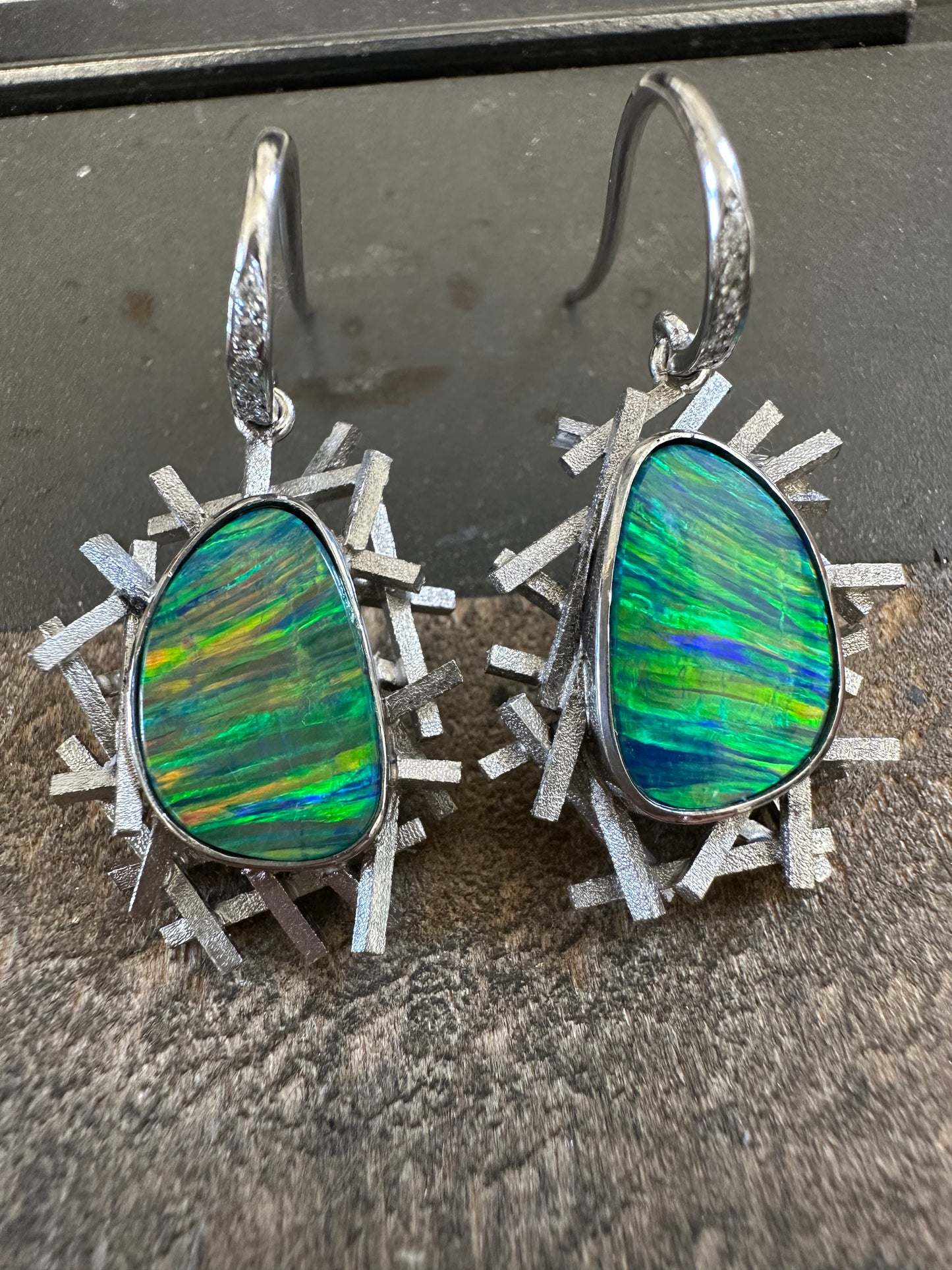 Opal & Diamond Earrings