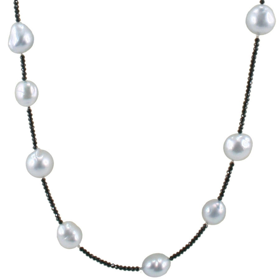 Pearl & Black Spinel Necklace