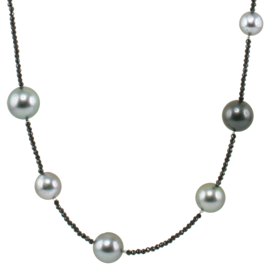 Pearl & Black Spinel Necklace
