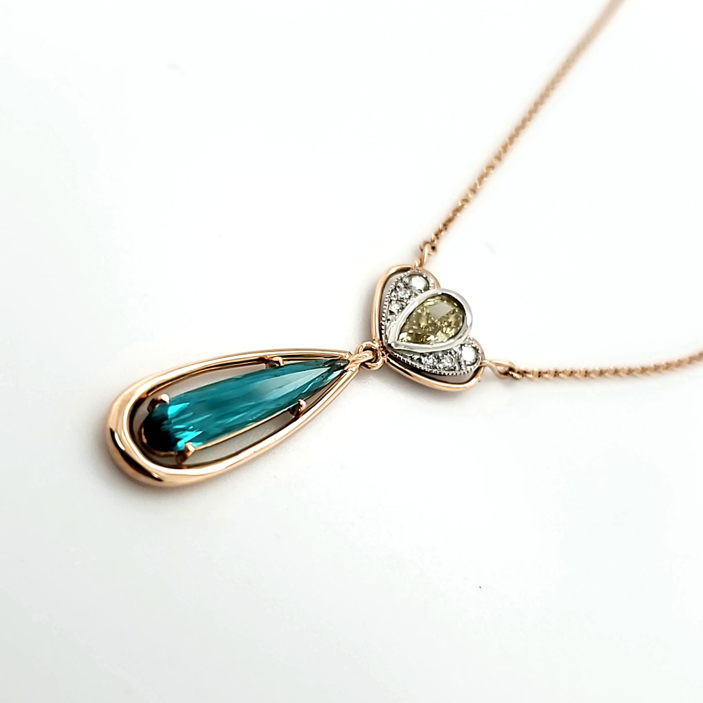 Tourmaline & Diamond Pendant