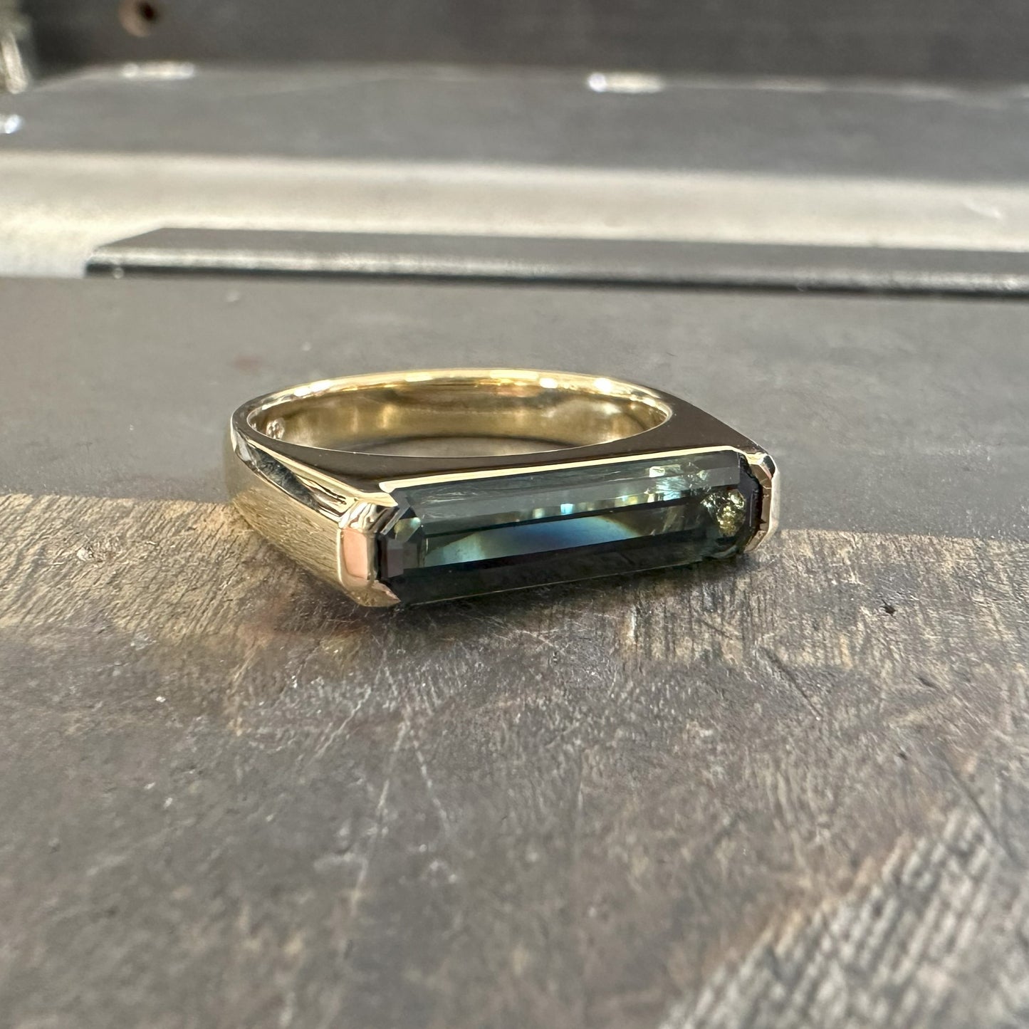 Australian Parti sapphire Signet Ring