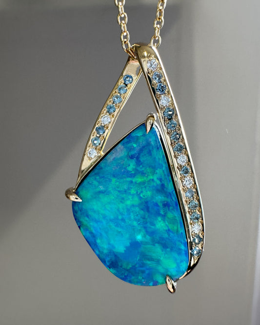 Sapphire & Diamond Opal Pendant