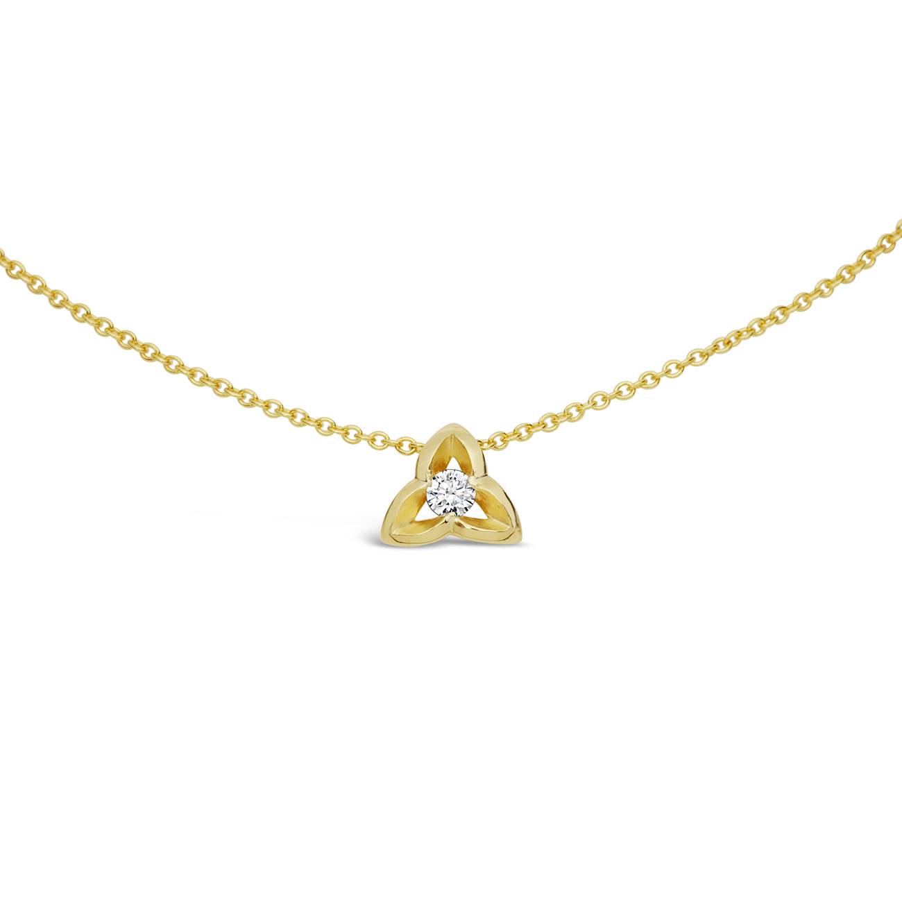 Wild Iris #3 Diamond Pendant in 18ct Yellow gold - Bretts Jewellers