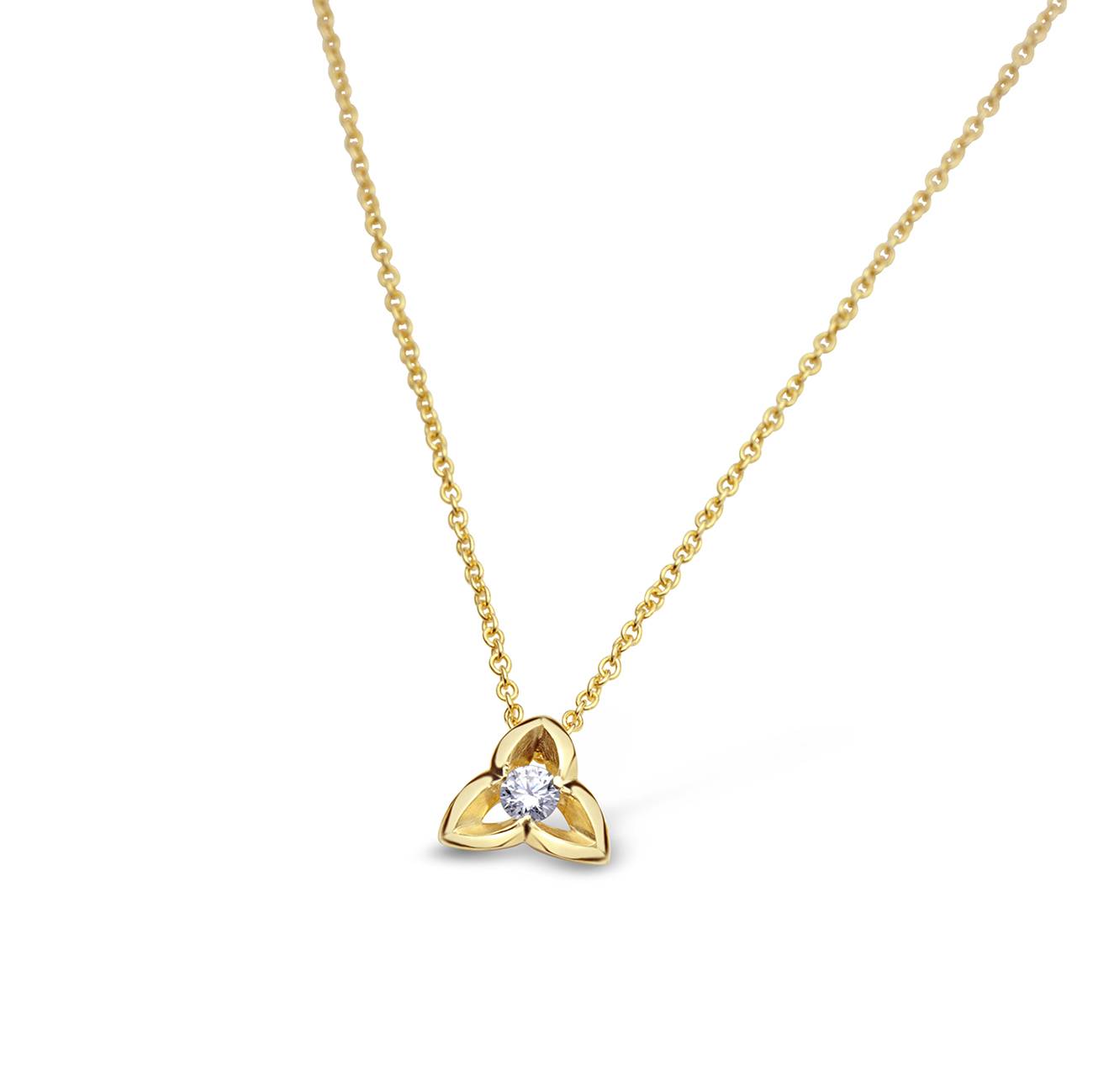 Wild Iris #3 Diamond Pendant in 18ct Yellow gold - Bretts Jewellers