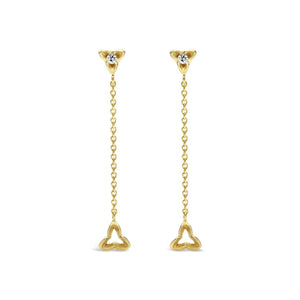Wild Iris 18ct Yellow gold Chain Earrings #1 & #2 - Bretts Jewellers