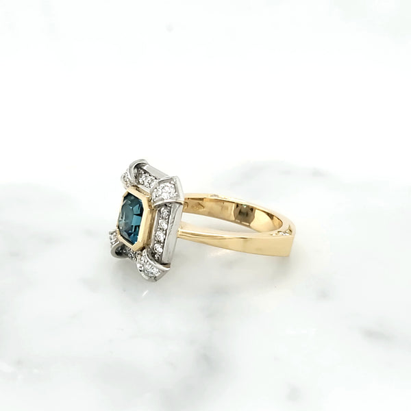 Handmade Tourmaline and Diamond Ring