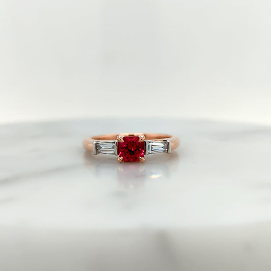 Handmade Spinel & Diamond Ring